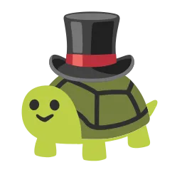 turtle with top hat - png file